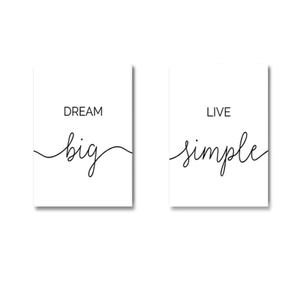 Dream Big Canvas Art Set of 2 / 40 x 50cm / No Board - Canvas Print Only Clock Canvas