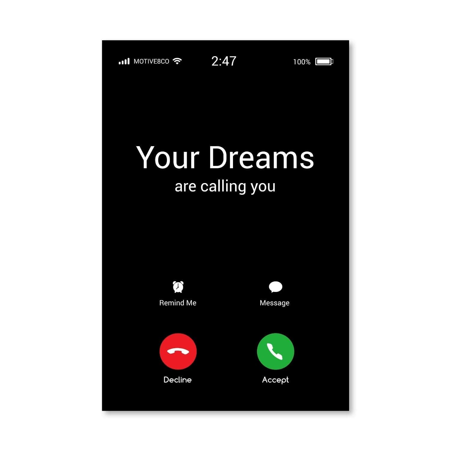 Dreams are Calling Canvas Art Clock Canvas