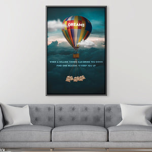 Dreams Balloon Canvas Art Clock Canvas