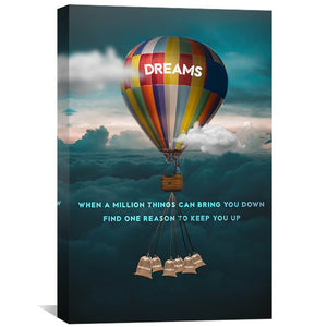 Dreams Balloon Canvas Art 30 x 45cm / Standard Gallery Wrap Clock Canvas