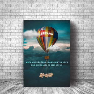Dreams Balloon Clock Canvas