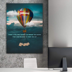 Dreams Balloon Clock Canvas