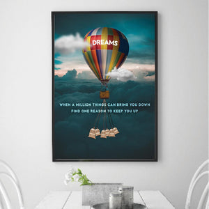 Dreams Balloon Clock Canvas