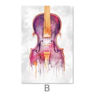 Drip Orchestra Canvas Art B / 30 x 45cm / Unframed Canvas Print Clock Canvas