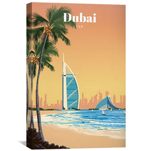Dubai Canvas - Studio 324 Art 30 x 45cm / Unframed Canvas Print Clock Canvas