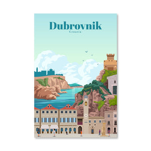 Dubrovnik Canvas - Studio 324 Art Clock Canvas
