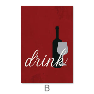 Eat Drink Love Canvas Art Clock Canvas