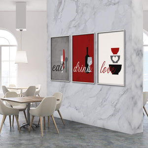 Eat Drink Love Canvas Art Clock Canvas