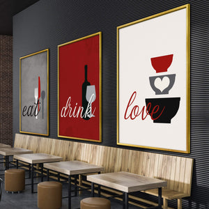 Eat Drink Love Canvas Art Clock Canvas