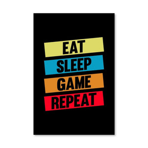 Eat Sleep Game Canvas Art Clock Canvas