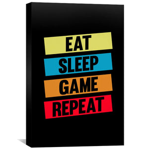 Eat Sleep Game Canvas Art 30 x 45cm / Unframed Canvas Print Clock Canvas