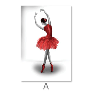 Elegant Ballet Canvas Art A / 30 x 45cm / Unframed Canvas Print Clock Canvas