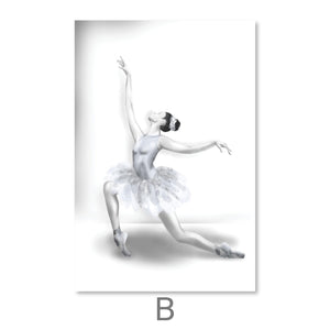 Elegant Ballet Canvas Art B / 30 x 45cm / Unframed Canvas Print Clock Canvas