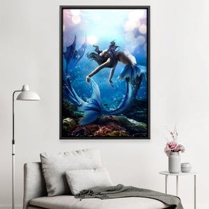 Elegant Mermaid Canvas Art Clock Canvas