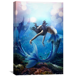 Elegant Mermaid Canvas Art Clock Canvas
