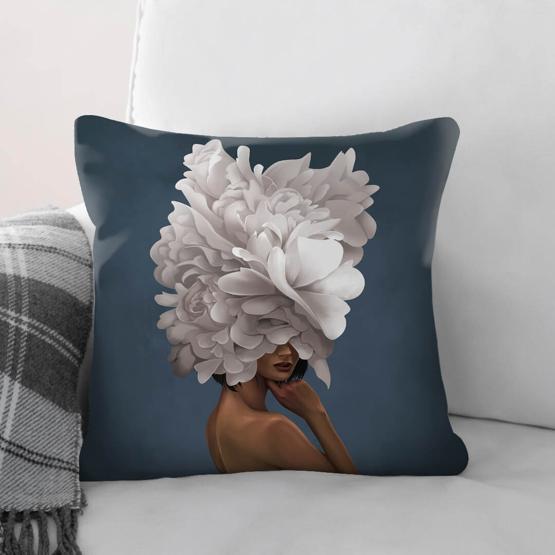 Elegant Woman A Cushion Cushion Cushion Square Clock Canvas