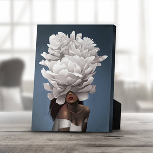 Elegant Woman C Desktop Canvas Desktop Canvas 20 x 25cm Clock Canvas