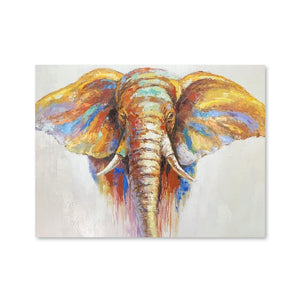 Elephant Beauty Oil Painting Oil Clock Canvas