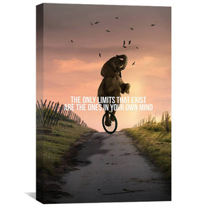 Elephant Limits Canvas Art 30 x 45cm / Standard Gallery Wrap Clock Canvas