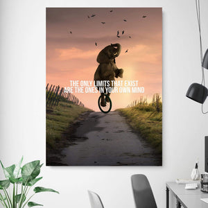 Elephant Limits Clock Canvas