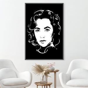 Elizabeth Taylor Canvas Art 30 x 45cm / Unframed Canvas Print Clock Canvas