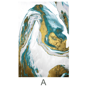 Emerald Splash Canvas Art A / 40 x 60cm / Unframed Canvas Print Clock Canvas