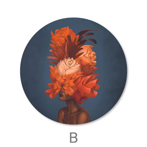 Empowered Woman - Circle Canvas Art B / 40 x 40cm / Standard Gallery Wrap Clock Canvas