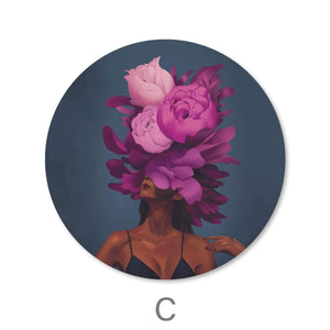 Empowered Woman - Circle Canvas Art C / 40 x 40cm / Standard Gallery Wrap Clock Canvas