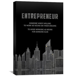 Entrepreneur Hustle Canvas Art 30 x 45cm / Unframed Canvas Print Clock Canvas