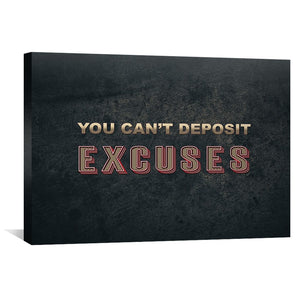 Excuses Canvas Art 30 x 45cm / Standard Gallery Wrap Clock Canvas