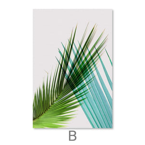 Exotic Leaves Canvas Art B / 40 x 60cm / Unframed Canvas Print Clock Canvas
