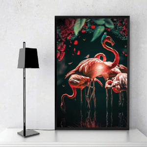 Fabulous Flamingo Canvas Art Clock Canvas