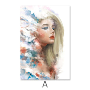 Faded Woman Canvas Art A / 40 x 50cm / No Board - Canvas Print Only Clock Canvas