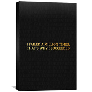 Failure Canvas Art 30 x 45cm / Standard Gallery Wrap Clock Canvas