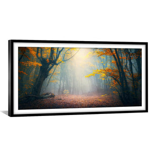 Fairytale Forest Print Art Clock Canvas