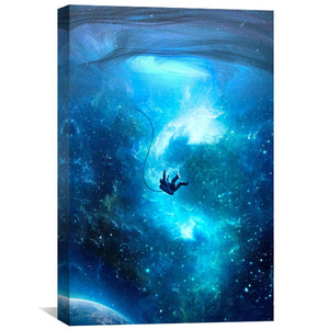 Falling Astronaut Canvas Art Clock Canvas
