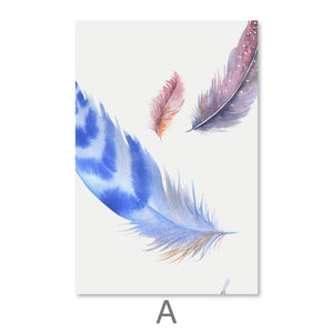 Falling Feather Canvas Art Clock Canvas