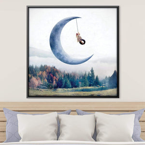 Fantasy Crescent Canvas Art Clock Canvas