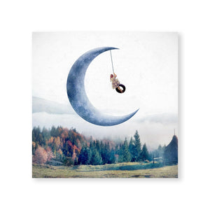 Fantasy Crescent Canvas Art Clock Canvas