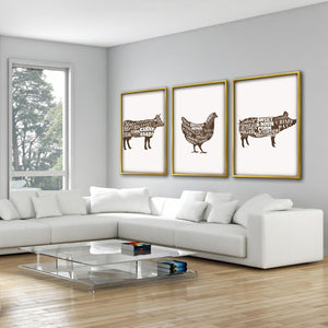 Farm Animals Canvas Art Clock Canvas