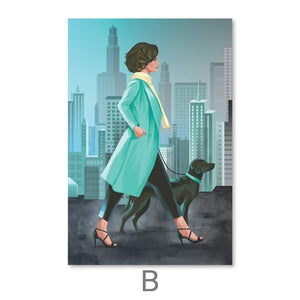 Fashionable Streets Canvas Art B / 30 x 45cm / Unframed Canvas Print Clock Canvas