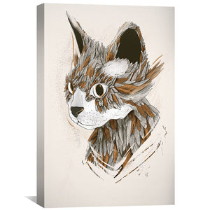 Feathered Cat Light Canvas Art Clock Canvas