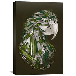 Feathered Parrot Dark Canvas Art Clock Canvas