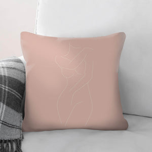Female Line Art A Cushion Cushion 45 x 45cm Clock Canvas