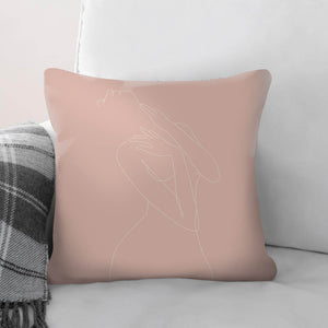 Female Line Art B Cushion Cushion 45 x 45cm Clock Canvas