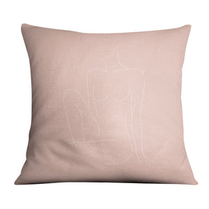 Female Line Art C Cushion Cushion 45 x 45cm Clock Canvas