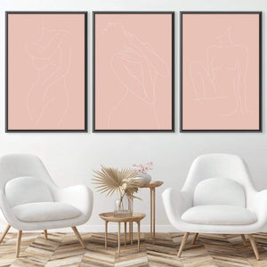 Female Line Art Canvas Art Clock Canvas