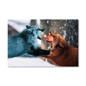 Fire vs Ice Canvas Art Clock Canvas