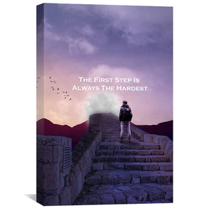 First Step Canvas Art 30 x 45cm / Standard Gallery Wrap Clock Canvas