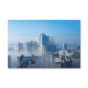 Fish City Canvas Art Clock Canvas